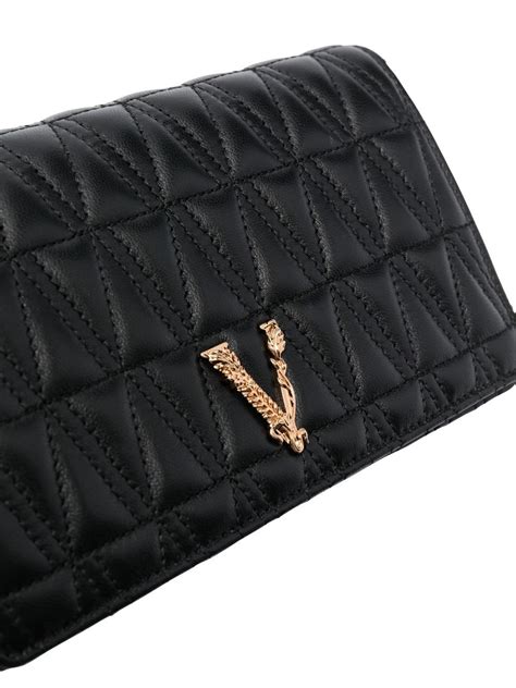 versace black virtus evening clutch bag|farfetch versace bag.